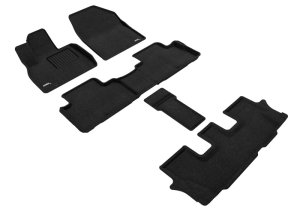 Kia Telluride Floor Mat Set - Front Rear and Third Row - 3D MAXpider - Elegant Series - Black - `20-`24 Kia Telluride Floor Mat Set - Front Rear and Third Row - 3D MAXpider - Elegant Series - Black - `20-`24
